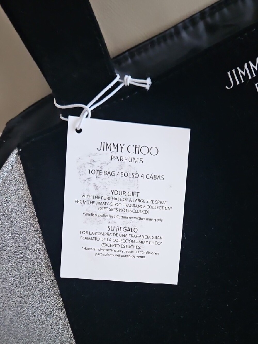 Nwt Jimmy Choo Black Tote with Silver Side Panels - Picture 5 of 10